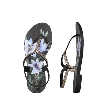 Sandalia-Preta-Flores-Calce-Facil-|-Grendha-Tamanho--33---Cor--PRETO-FLORAL-0